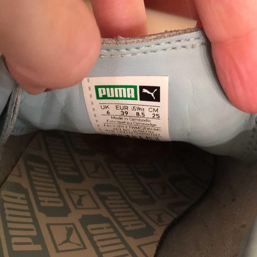 Puma Basket platform blue lace up Sneakers sz.8.5 - Picture 13 of 14